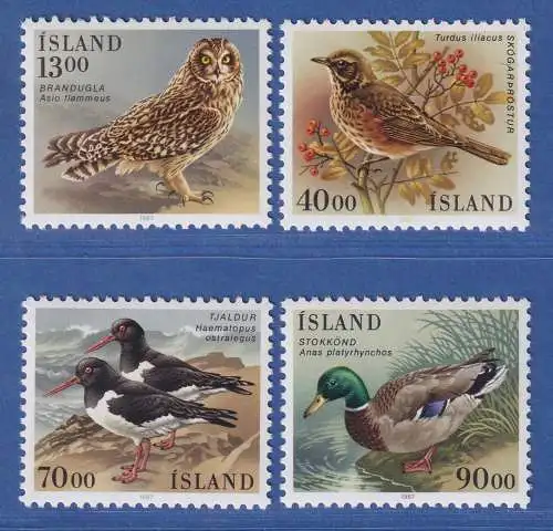 Island 1987 Vögel Mi.-Nr. 668-671 Satz kpl. ** 