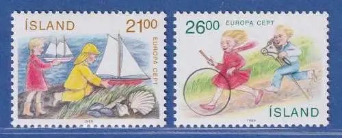 Island 1989 Europa, Kinderspiele Mi.-Nr. 701-02 Satz kpl. ** 