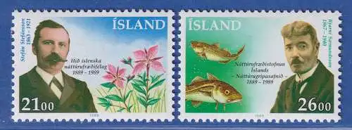 Island 1989 Naturkundlicher Verein, Blumen, Fische Mi.-Nr. 710-11 Satz kpl. ** 