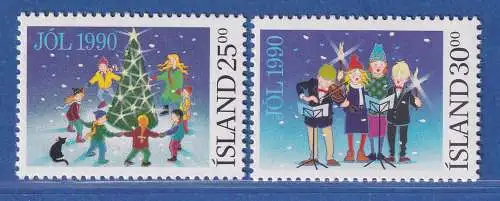 Island 1990 Weihnachten, Kinder Mi.-Nr. 736-37 Satz kpl. ** 