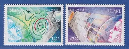 Island 1991 Europa, Weltraumfahrt Mi.-Nr. 742-43 Satz kpl. ** 