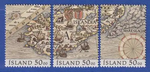 Island 1991 Briefmarkenausstellung Nordia ´91 Mi.-Nr. 744-46 Satz kpl. ** 