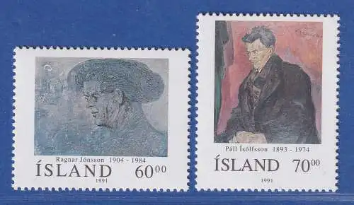 Island 1991 Persönlichkeiten R. Jónsson P. Ìsólfsson Mi.-Nr. 751-52 Satz kpl.** 