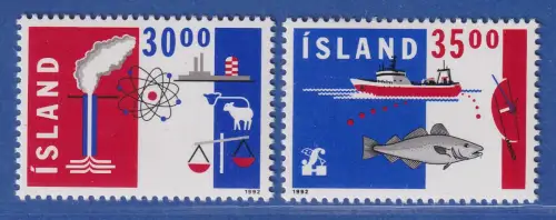 Island 1992 Export Mi.-Nr. 766-67 Satz kpl.** 