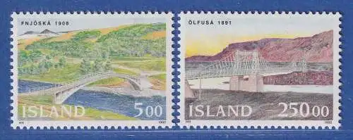 Island 1992 Brücken Mi.-Nr. 768-69 Satz kpl.** 