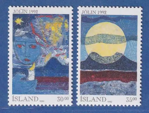Island 1992 Weihnachten, Wintersonnenwende Mi.-Nr. 774-75 Satz kpl.** 