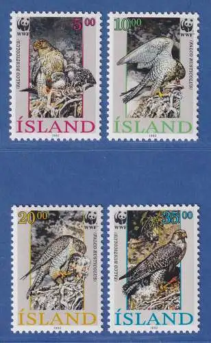 Island 1993 Weltweiter Naturschutz, Gerfalke Mi.-Nr. 776-79 Satz kpl.** 
