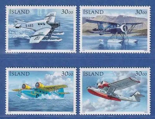 Island 1993 Tag der Briefmarke, Postflugzeuge Mi.-Nr. 791-94 Satz kpl.** 