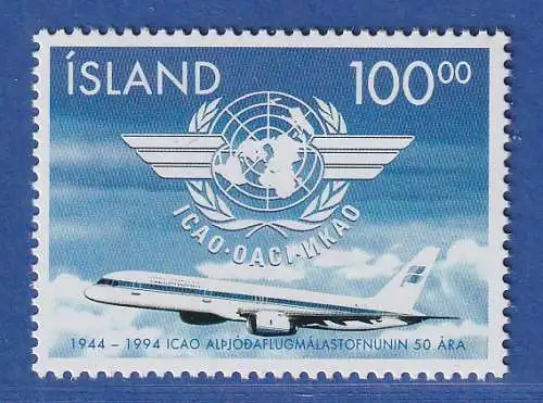Island 1994 Zivilluftfahrt ICAO Flugzeug Boeing 757-200 Mi.-Nr. 815 ** 