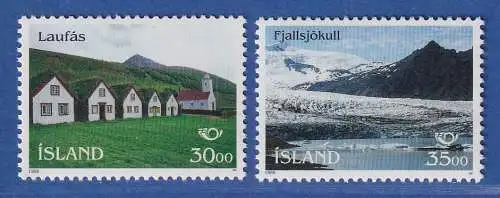 Island 1995 Tourismus, Pfarrhof Laufás, Fjökulljalls Mi.-Nr. 824-25 Satz kpl.** 