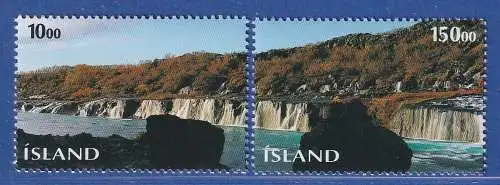 Island 1995 Tag der Briefmarke, Hraunfossar Mi.-Nr. 835-36 Satz kpl. ** 