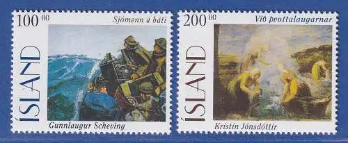 Island 1996 Gemälde v. G. Scheving u. K. Jónsdóttir Mi.-Nr. 842-43 Satz kpl. ** 