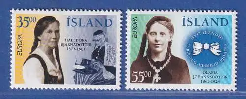 Island 1996 Europa, Berühmte Frauen Mi.-Nr. 844-45 Satz kpl. ** 