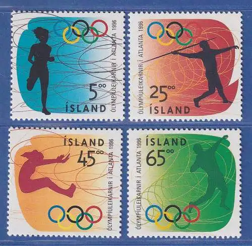 Island 1996 Olympische Sommerspiele, Atlanta Mi.-Nr. 850-53 Satz kpl. ** 