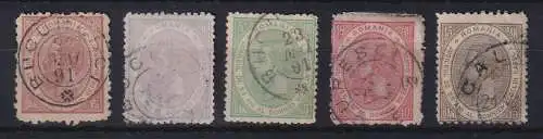 Rumänien 1891 König Karl I. Mi.-Nr. 90-94 Satz kpl. gestempelt