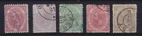 Rumänien 1891 König Karl I. Mi.-Nr. 90-94 Satz 5 Werte gestempelt
