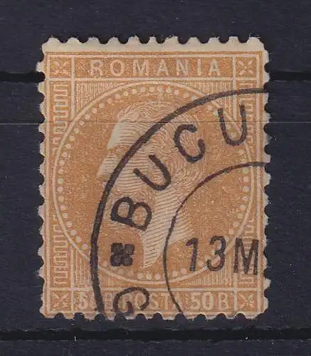 Rumänien 1879 Fürst Karl I. 50 Bani Mi.-Nr. 54 gestempelt