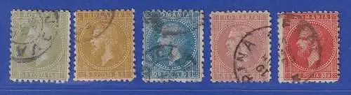 Rumänien 1876 Fürst Karl I. Mi.-Nr. 43-47 Satz kpl. gestempelt