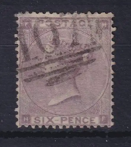 Großbritannien 1862 Queen Victoria 6 Pence violett Mi.-Nr. 20 I mit Nr.-O 