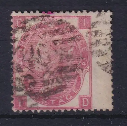 Großbritannien 1865 Queen Victoria 3 Pence rosa Mi.-Nr. 23 mit Nr.-O breitrandig