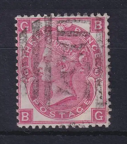 Großbritannien 1867 Queen Victoria 3 Pence rosalila Mi.-Nr. 28 gestempelt