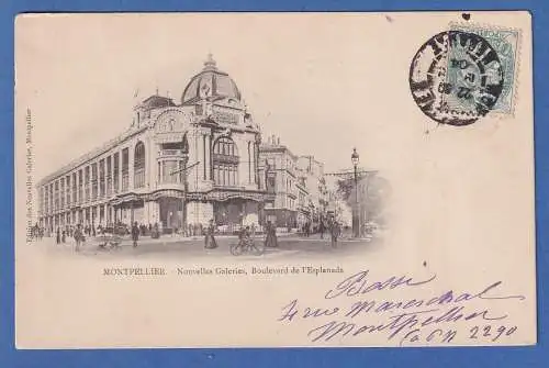 AK Frankreich Montpelier Nouvelles Galeries gelaufen 1904