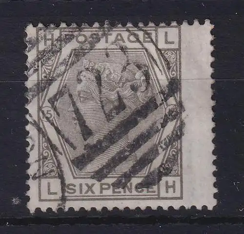 Großbritannien 1874 Queen Victoria 6 P grau Mi.-Nr. 44 mit Nr.-O 723 breitrandig