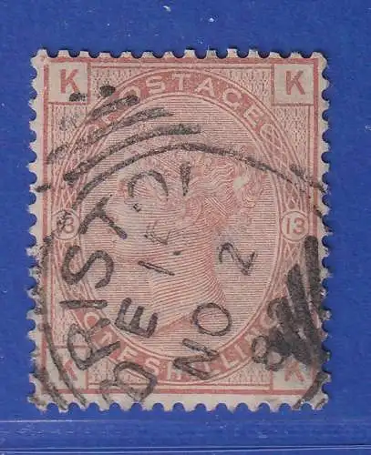 Großbritannien 1880 Queen Victoria 1 Shilling orange Mi.-Nr. 53 O BRISTOL