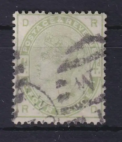 Großbritannien 1884 Queen Victoria 4 Pence graugrün Mi.-Nr. 77 gestempelt