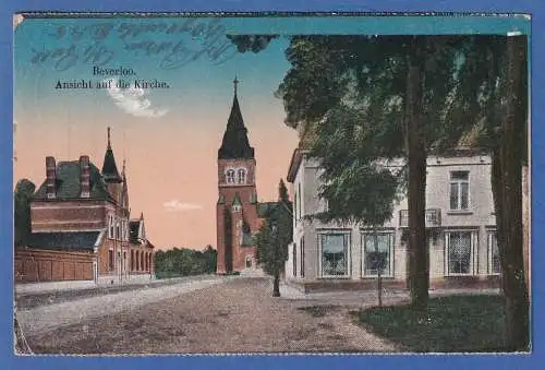 AK Belgien Beverloo Ansicht auf Kirche gelaufen 1917