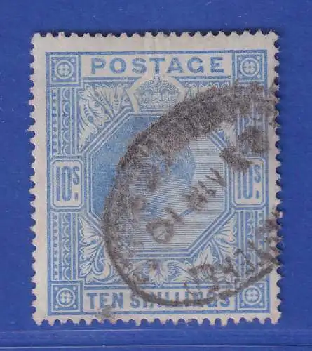 Großbritannien 1902 Edward VII. 10 Shillings blau Mi.-Nr. 117 gestempelt