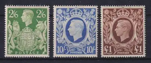 Großbritannien 1942/48 König George VI. Mi.-Nr. 228-230 ungebraucht *