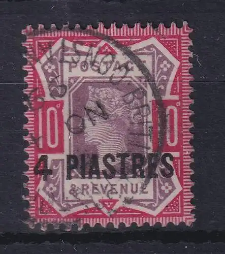Britische Post in der Türkei 1886 Queen Victoria 4 Piaster Mi.-Nr. 7 gestempelt