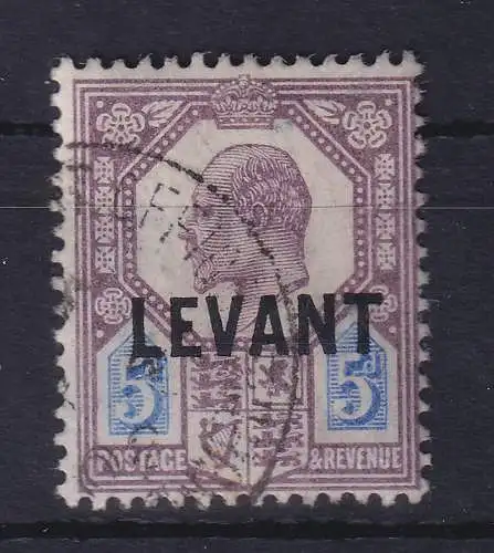 Britische Post in der Türkei 1905 Edward VII. 5 Pence Mi.-Nr. 20 gestempelt