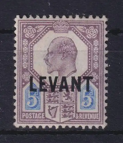 Britische Post in der Türkei 1905 Edward VII. 5 Pence Mi.-Nr. 20 ungebraucht *