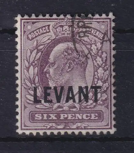 Britische Post in der Türkei 1905 Edward VII. 6 Pence Mi.-Nr. 21 gestempelt