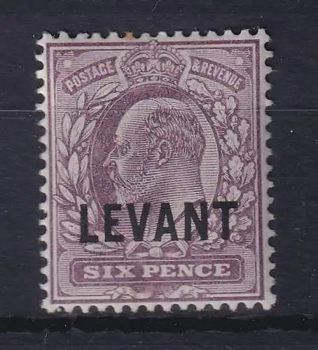 Britische Post in der Türkei 1905 Edward VII. 6 Pence Mi.-Nr. 21 ungebraucht *