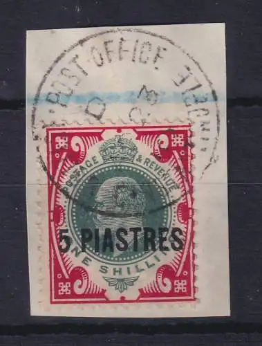 Britische Post in der Türkei 1909 Edward VII. Mi.-Nr. 31 O auf Briefstück