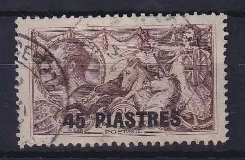 Britische Post in der Türkei 1921 George V. 45 Piaster Mi.-Nr. 52 gestempelt