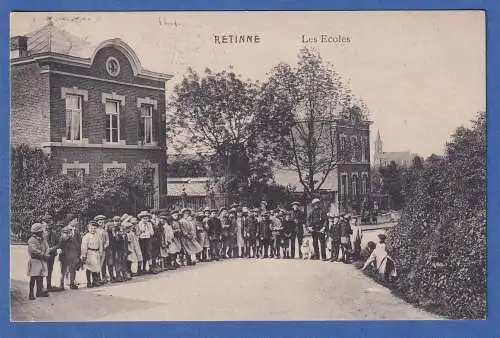 AK Belgien Retinne Les Ecoles gelaufen 1915