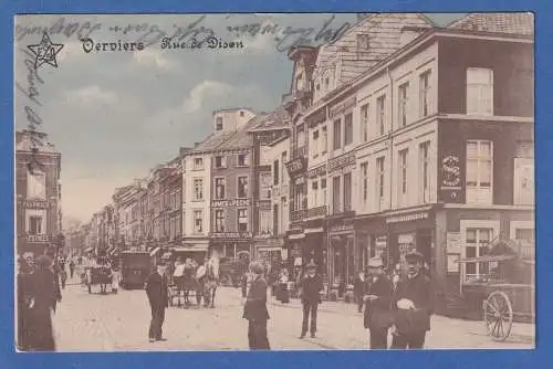 AK Belgien Verviers Rue de Dison gelaufen 1915