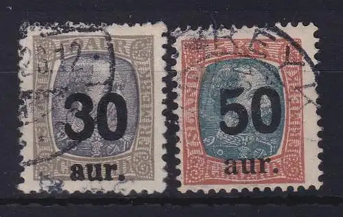 Island 1925 Neuer Wertaufdruck  Mi.-Nr. 112-113  gestempelt