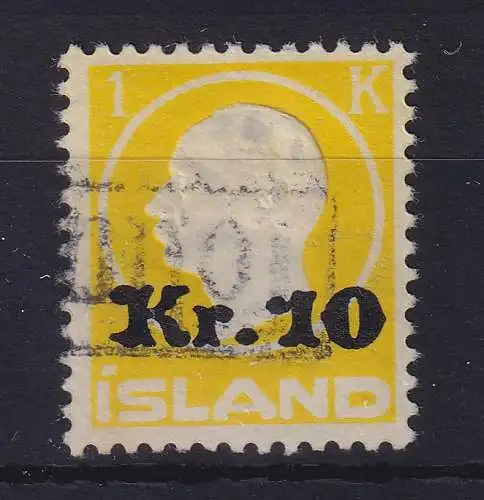 Island 1924 Neuer Wertaufdruck Mi.-Nr. 111 mit TOLLUR-O