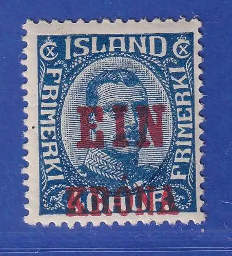 Island 1926 Neuer Wertaufdruck  Mi.-Nr. 121 ungebraucht *