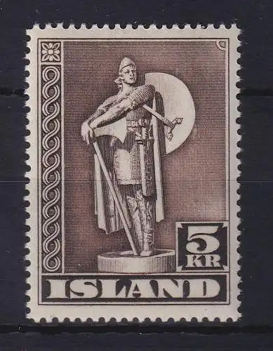 Island 1943 Thorfinn Karlsefni 5 Kronen Mi.-Nr. 230A ungebraucht *