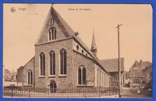 Feldpost 1.Weltkrieg AK Liege (Lüttich, B) St. Christophe mit Feldpost-O 1915