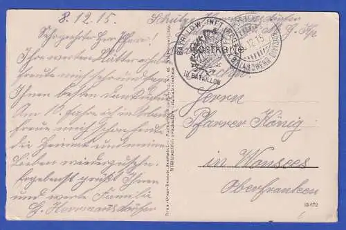 Feldpost 1.WK  AK Lauterfingen (Loudrefing, F) Kriegsschäden mit Feldpost-O 1915