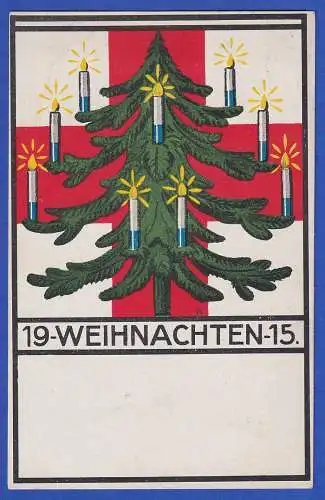 Feldpost 1.Weltkrieg Bildpostkarte zu Weihnachten 1915 Bayerisches Rotes Kreuz