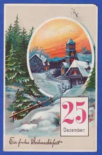 Feldpost 1.Weltkrieg Weihnachtsgrußkarte mit Feldpost-O GOSLAR 1915