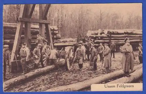 Feldpost 1.Weltkrieg Bildpostkarte Unsere Feldgrauen mit Feldpost-O 1916